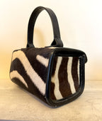 Vtg Calf Hair ZEBRA Print Nordstrom  1950s-60's HandBag Leather Black White Nice