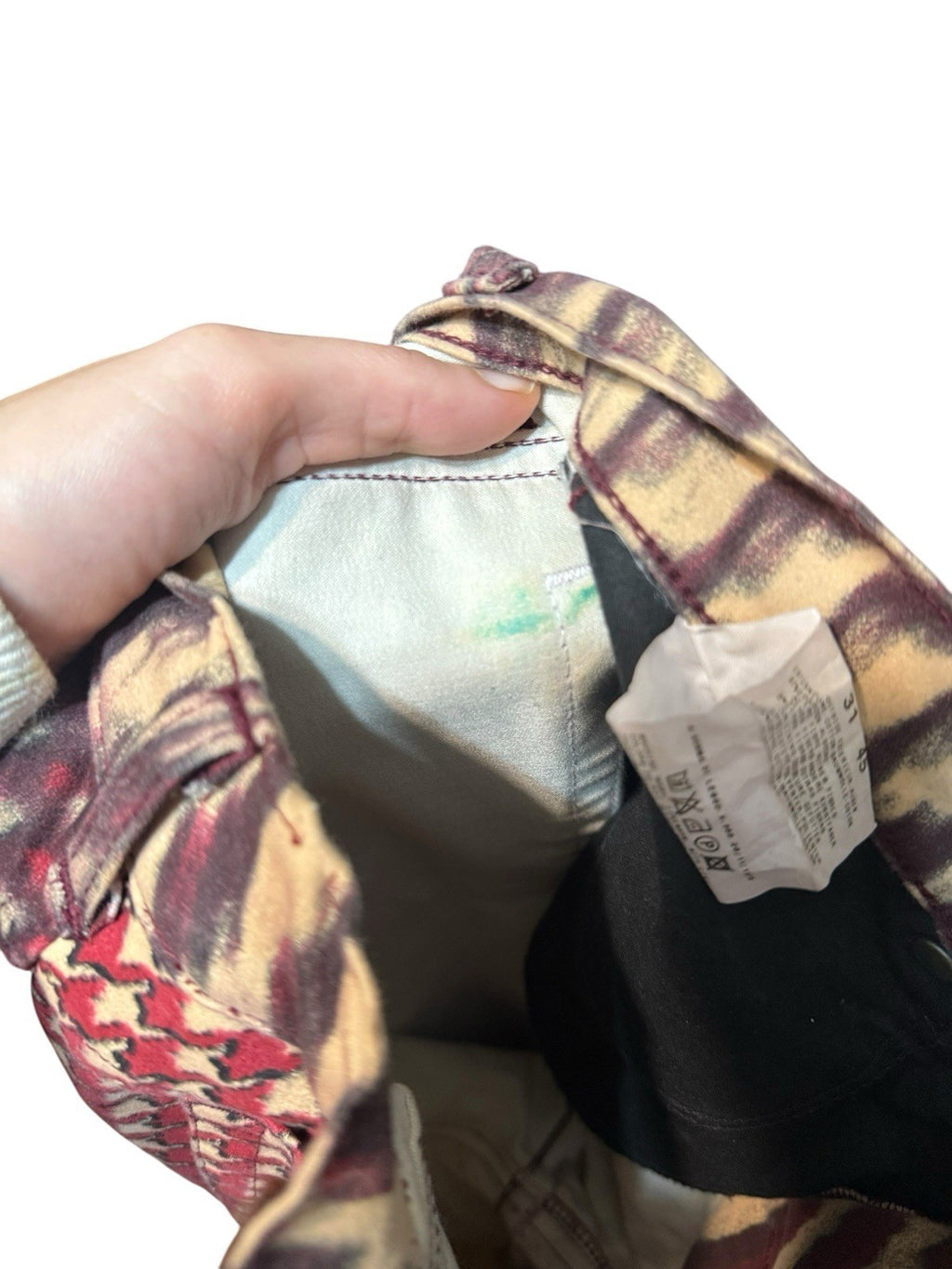 Vintage Just Cavalli Houndstooth Psychedelic Pants Illusion Brown Jeans 31