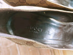 Gucci Beige and Brown GG Canvas Slip On Wedge Heels Size 10