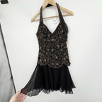 Vintage Niteline Beaded Halter Slip Dress