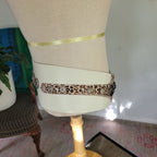 Insane Vintage 80s Rock 'N Roll Glam White Leather Animal Print Pony Hair Belt M