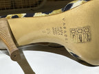 Casadei Natural Leopard Print Beige Leather Ankle Strap Heel 8.5