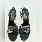 Dior Vintage John Galliano Medallion Logo Patent Leather slingback sandals EU 40