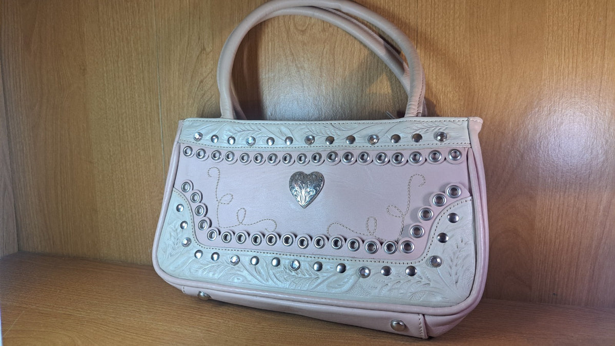 American West Studded Rhinestone Leather Tote Bag