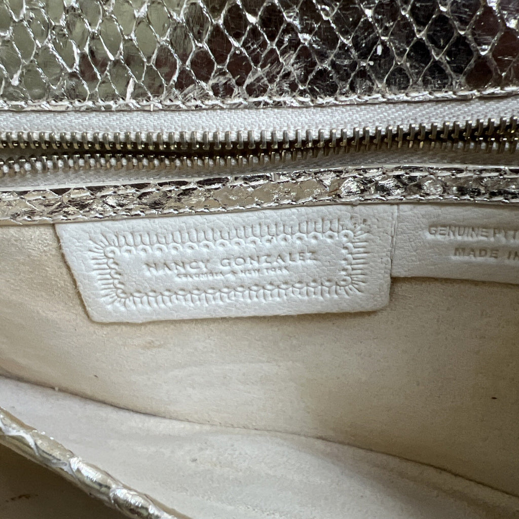 Nancy Gonzalez Clutch Gold Snakeskin Exotic Leather Envelope Evening Bag