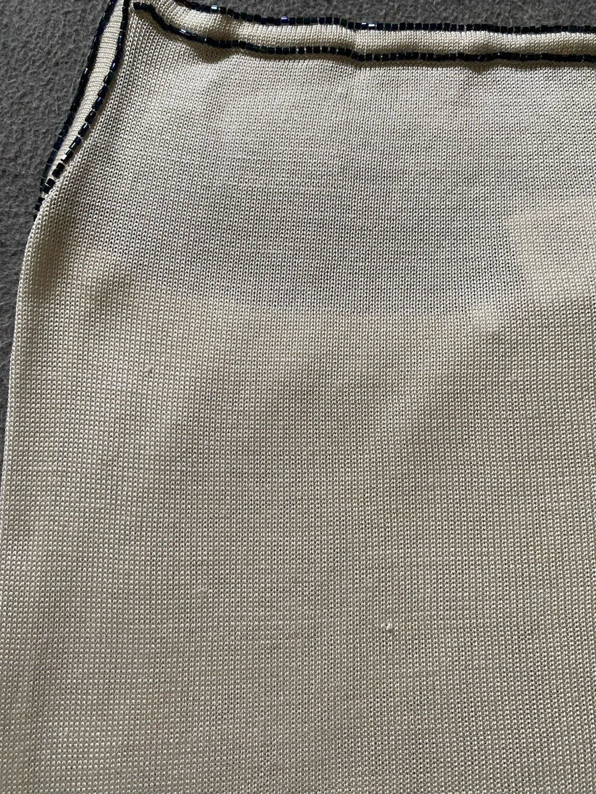 Colette Dinnigan 1990s Silk Halter Sweater Top Small Beaded Trim