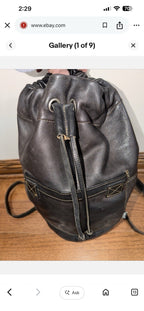 Rugby Ralph Lauren Black Drawstring Bucket Bag Large