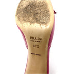 Prada 1990s Pink and White Leather Flower Bouquet Mules Size 36.5