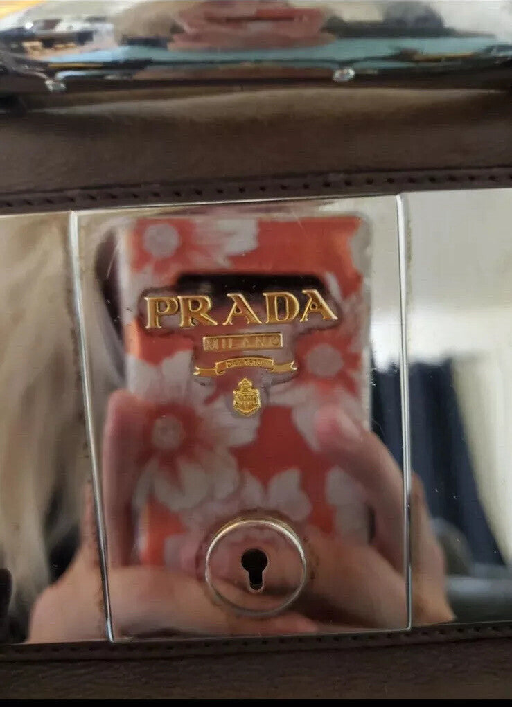 Prada Beige Brown Ombre Glace Medium Wristlet
