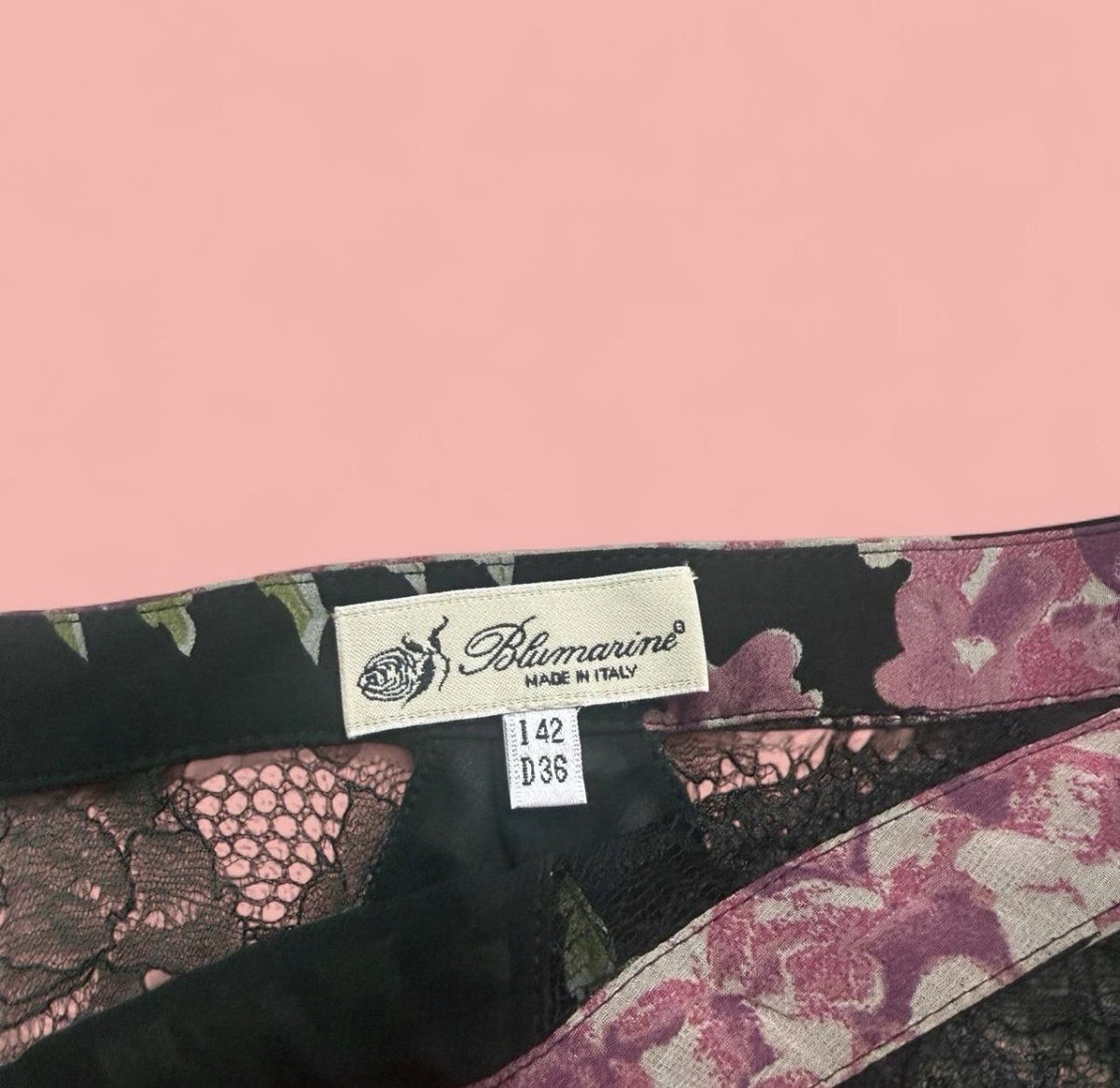 Blumarine Silk Black Floral Two Piece Set