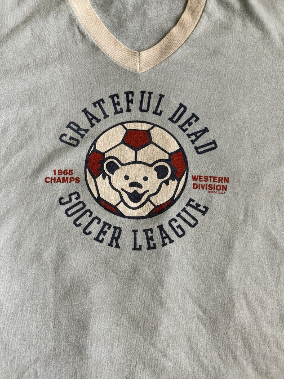 Vintage Grateful Dead USA Soccer League Multicolor V-Neck T-Shirt - Size L