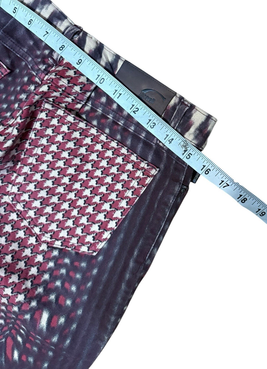 Vintage Just Cavalli Houndstooth Psychedelic Pants Illusion Brown Jeans 31