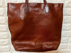 Polo Ralph Lauren Vintage Big Pony Embossed Leather Tote Bag Brown Large
