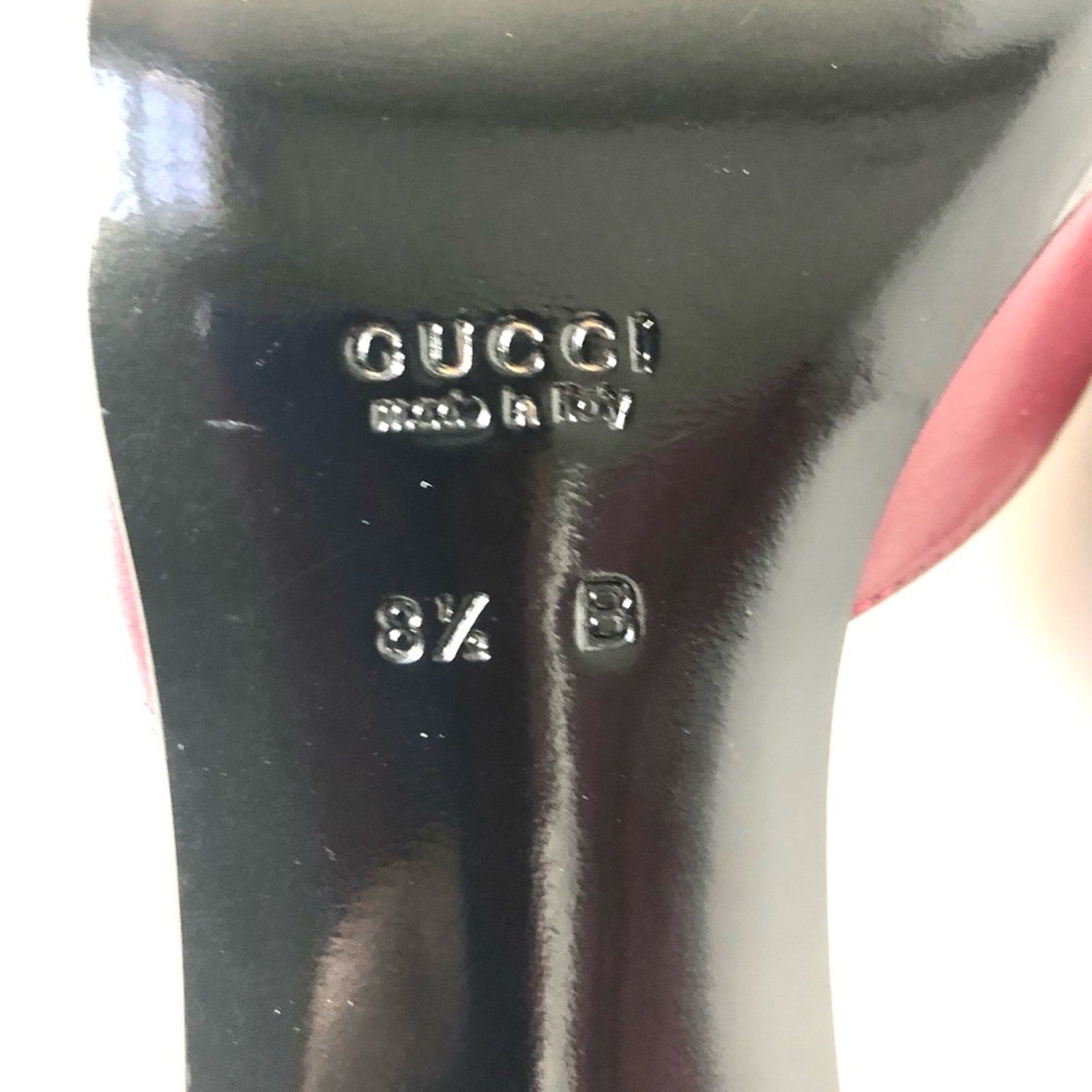 NIB Vintage Gucci Horsebit Wine Leather Pointed Toe Kitten Heel Pumps Mules 8.5