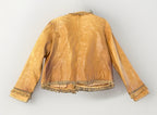 Double D Ranch Leather Jacket Brown Fringe Studded Western Medium