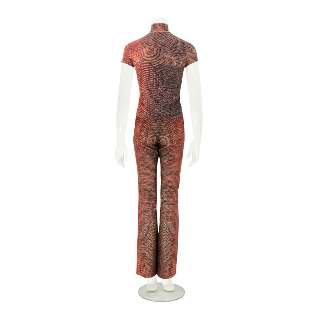 Roberto Cavalli 2000s Python Print Top and Pants Set