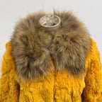 Vintage Y2K Gold Rabbit and Raccoon Fur Jacket