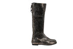 Giuseppe Zanotti Knee High Boots US6.5 EU36.5 SIlver Metallic Croc Embossed
