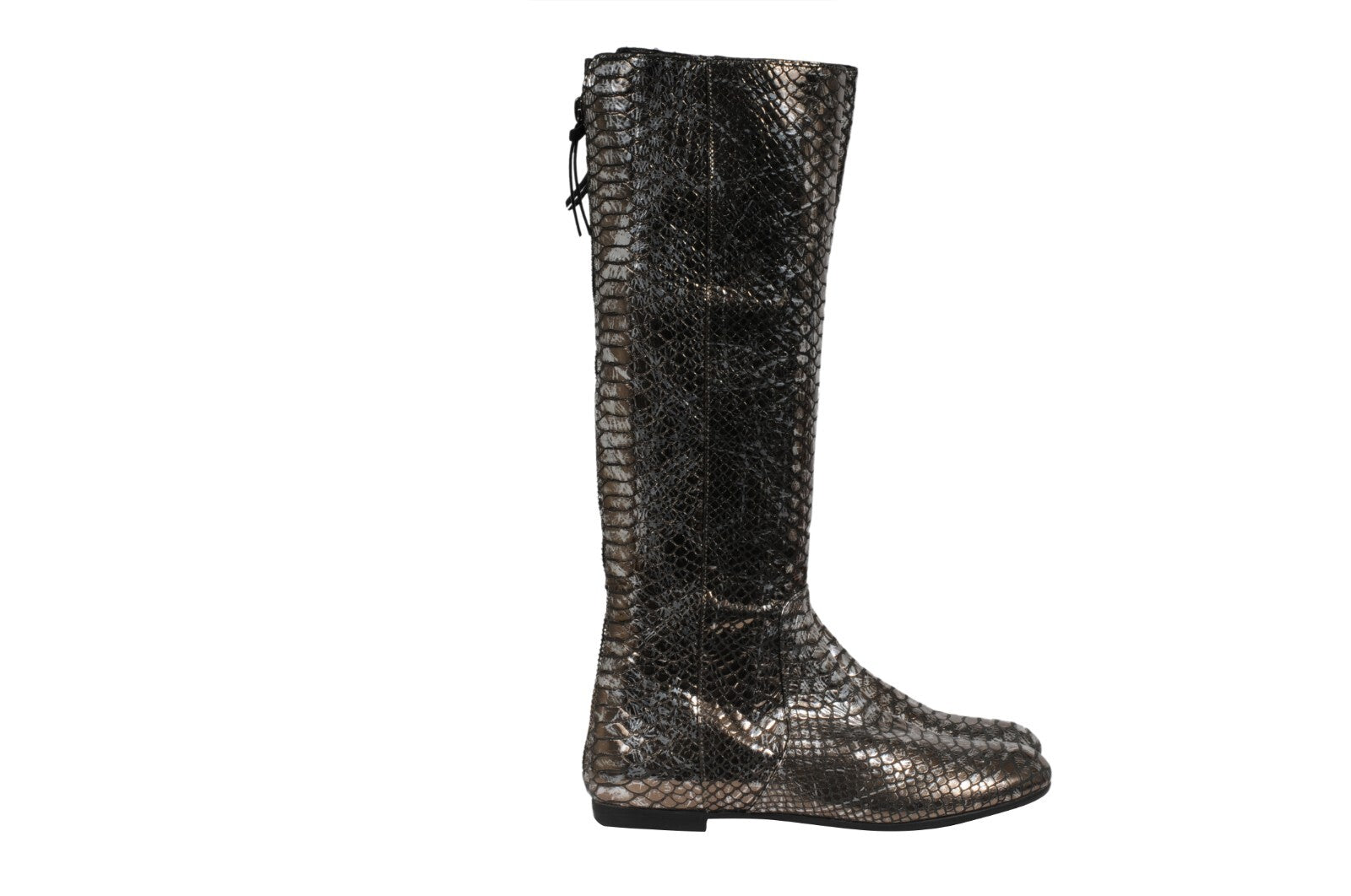 Giuseppe Zanotti Knee High Boots US6.5 EU36.5 SIlver Metallic Croc Embossed