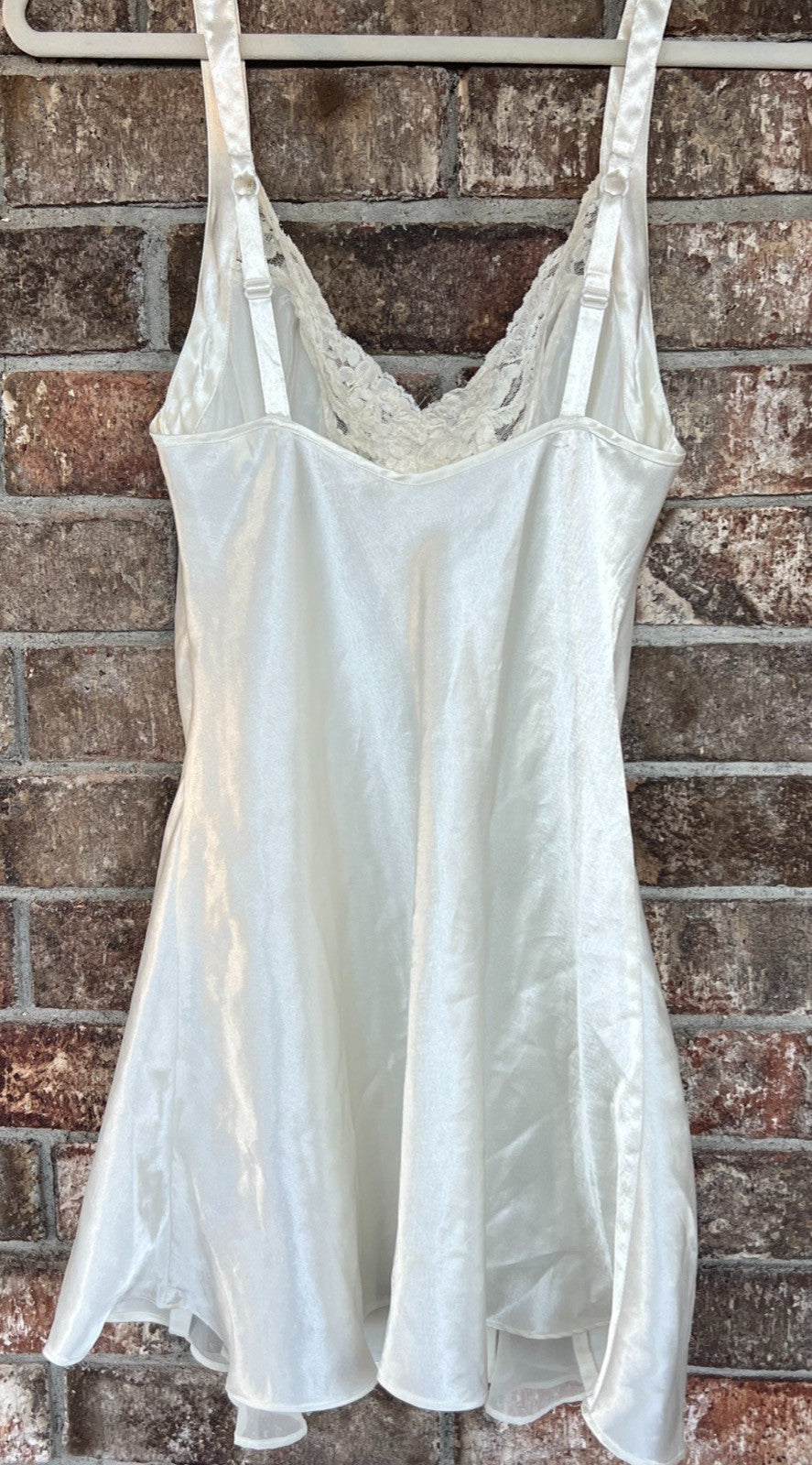 Vtg Victoria's Secret Slip Dress Chemise Sz S Ivory Lingerie 90s Coquette Bridal