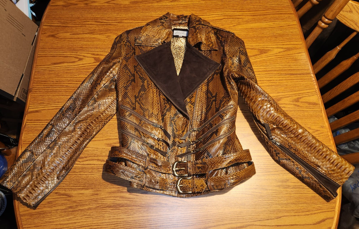 Glen Arthur Python Skin Jacket Size 8