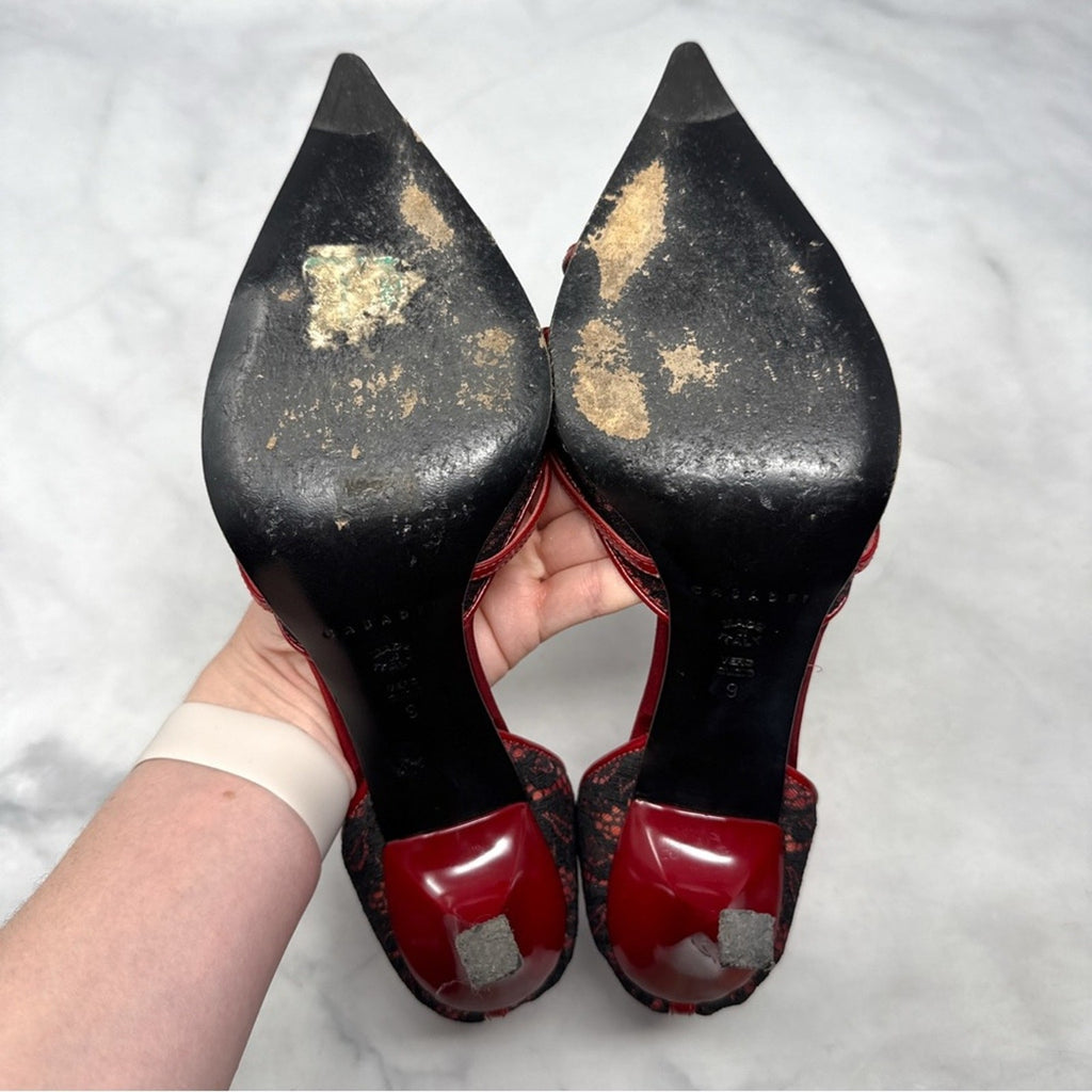 Casadei Y2K Leather Pointed Toe Stiletto Pumps Red Size 9
