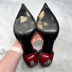 Casadei Y2K Leather Pointed Toe Stiletto Pumps Red Size 9