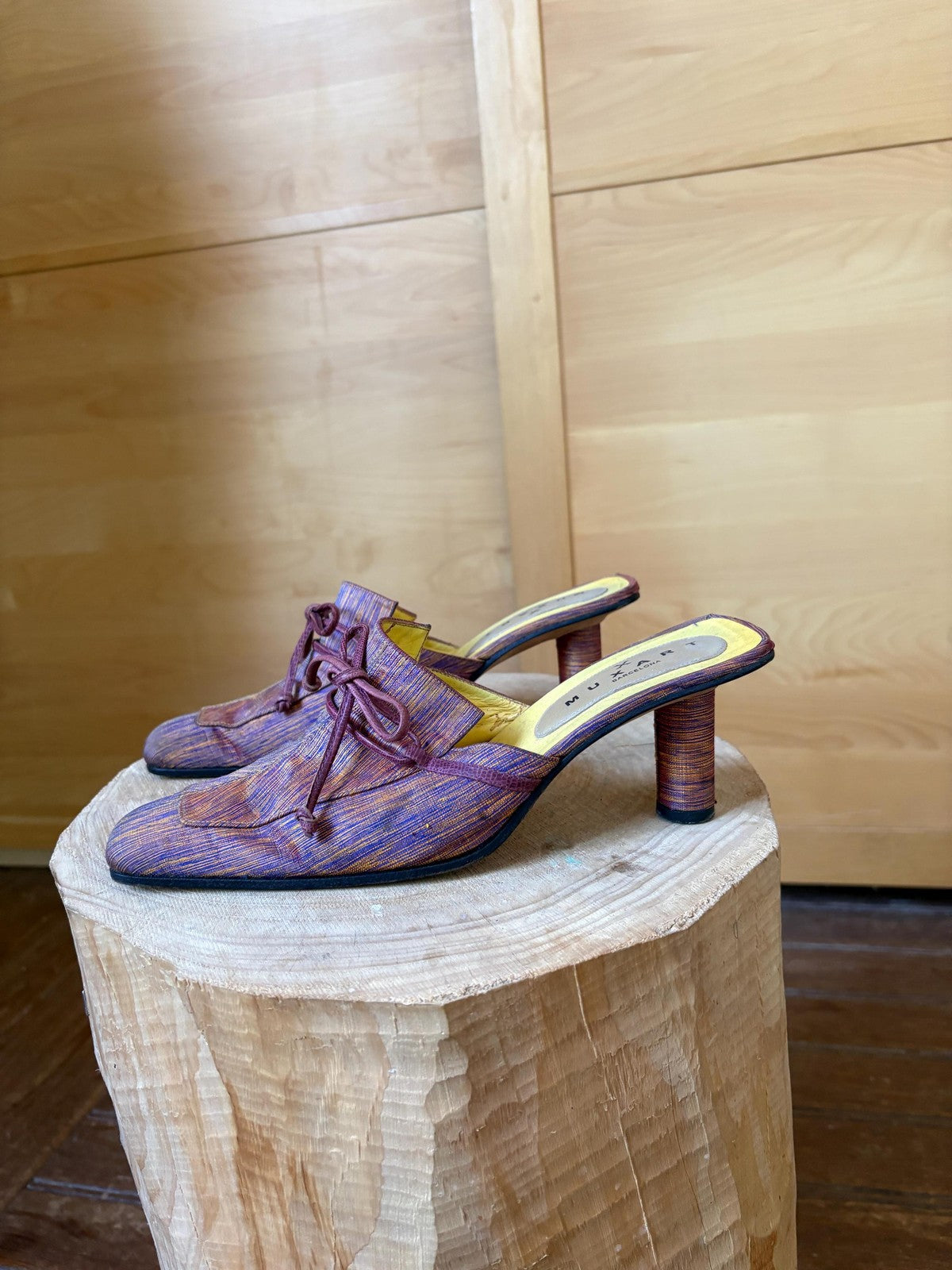 Muxart Barcelona Leather Mule Heels Y2K