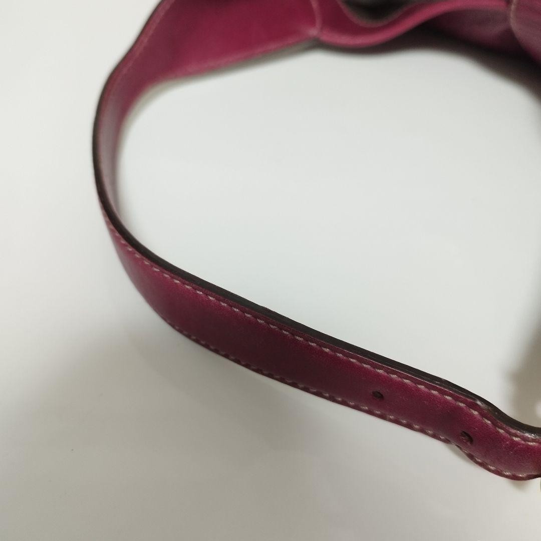 GUCCI Jackie Shima Leather Shoulder Bag Red Purple Hobo 153029