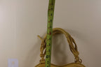 Isabella Fiore Large Yellow Leather Whipstitch Tassel Hobo