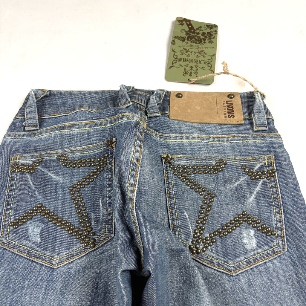 Women's Y2K Light Wash Low Rise Flare Denim Jeans