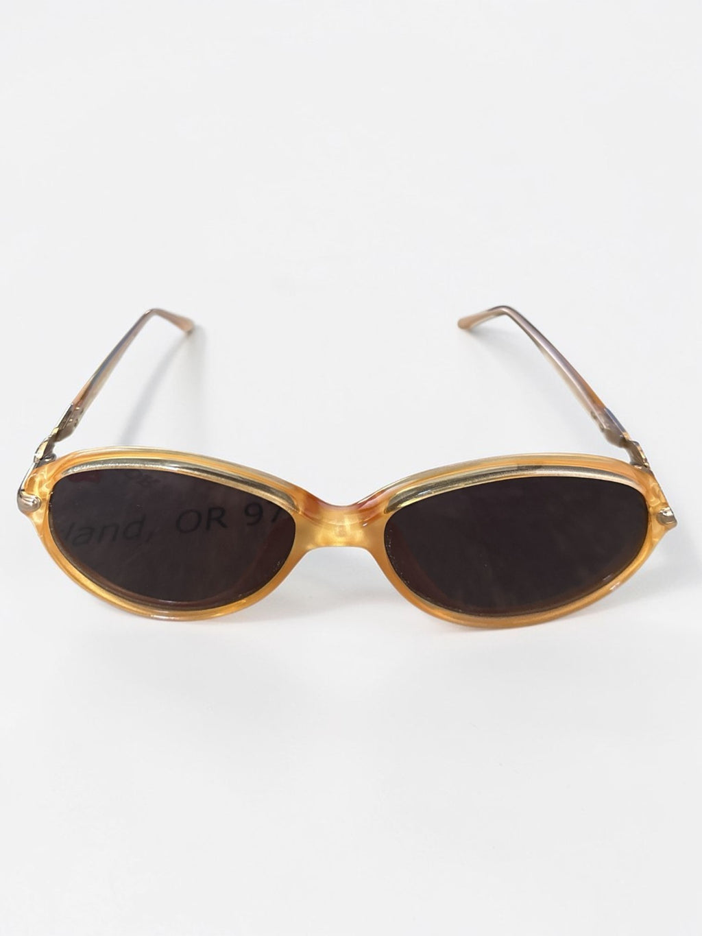 Vintage Burberry Sunglasses Womens Yellow Oval Acetate Brown Lens Italy Designer