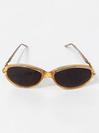 Vintage Burberry Sunglasses Womens Yellow Oval Acetate Brown Lens Italy Designer
