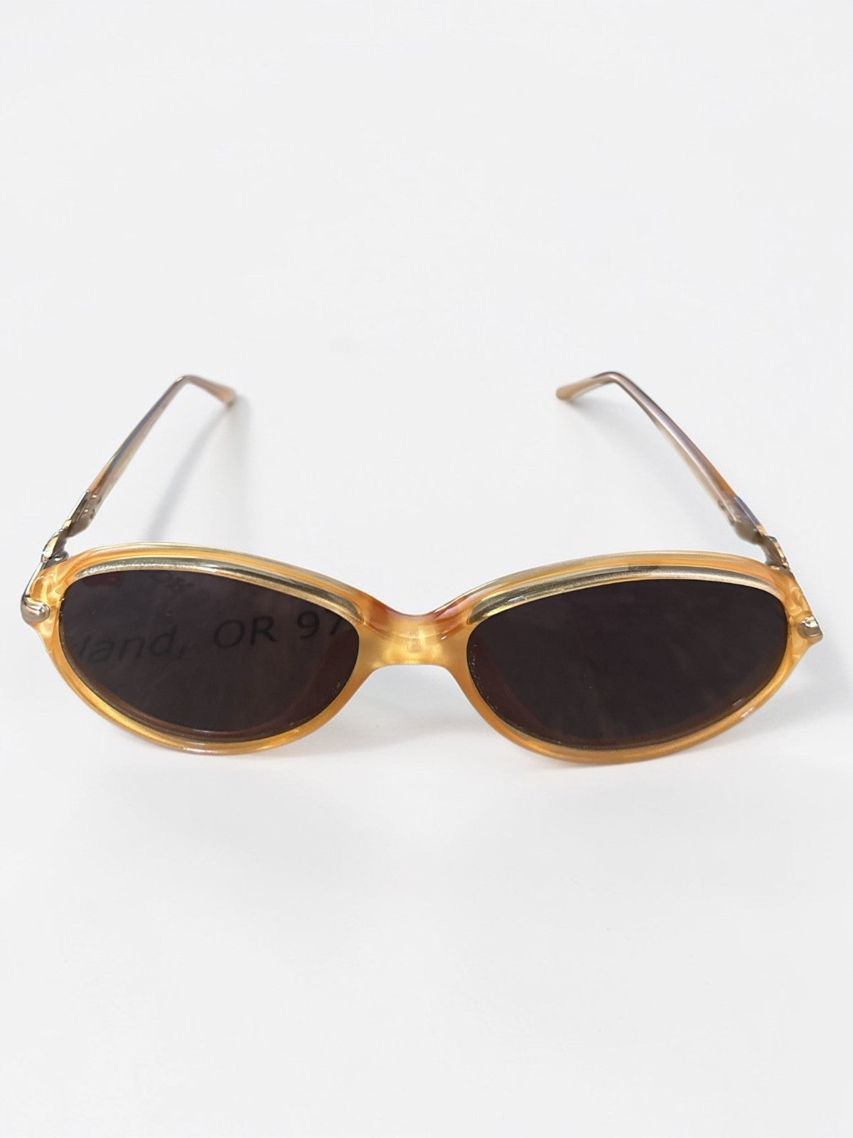 Vintage Burberry Sunglasses Womens Yellow Oval Acetate Brown Lens Italy Designer