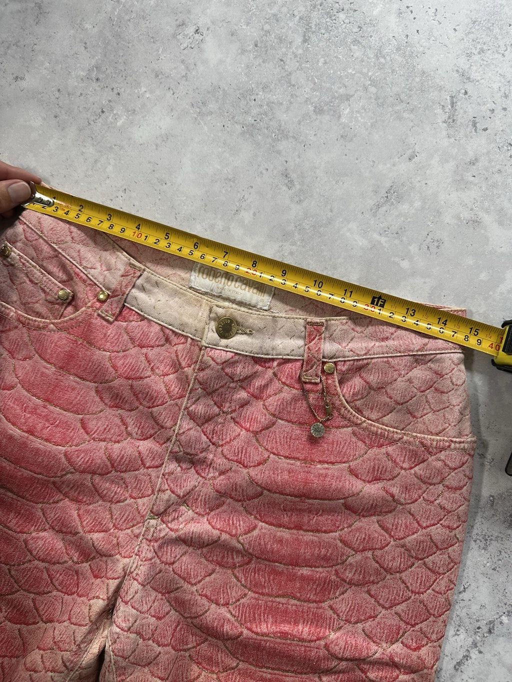 Roberto Cavalli S/S1999 Pink Python Glittered Swarovski Jeans
