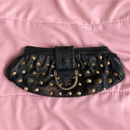 BE&D Metallic Leather Fold Over Clutch