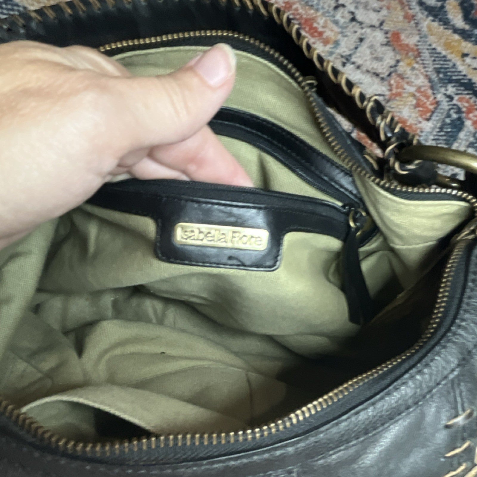 Isabella Fiore Boho Black Shoulder Bag
