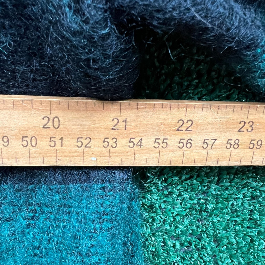 VTG Geoffrey Been Mohair Collar Long Sweater Womens 21x40" L Green Black Striped