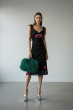 Vintage Floral Embellished Lace Dress