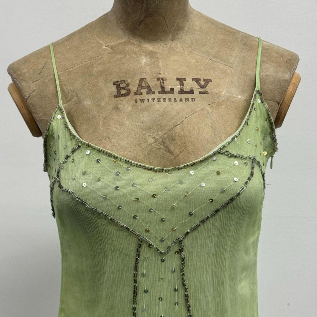 Vintage Y2K Embellished Mulberry Silk Cocktail Dress X-Ray Star