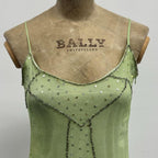Vintage Y2K Embellished Mulberry Silk Cocktail Dress X-Ray Star