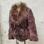 Vintage Y2K Mauve Rabbit & Coyote Fur Jacket
