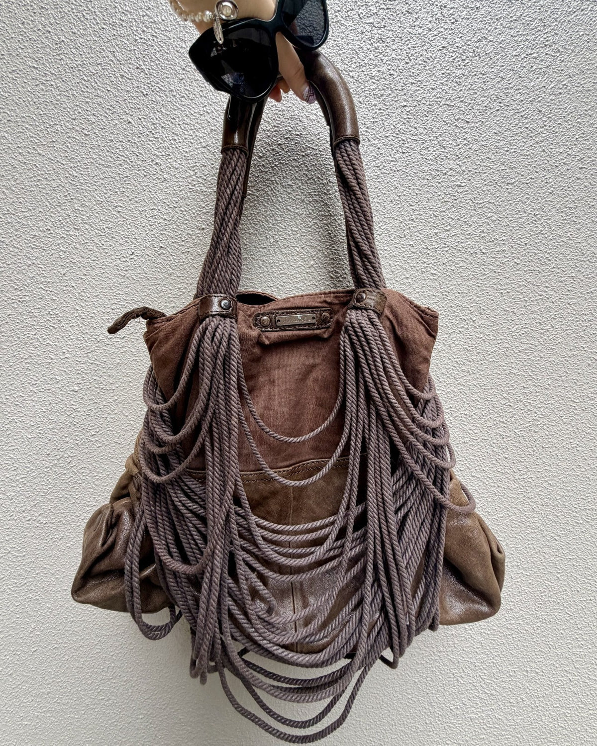 Diesel Y2K Brown Rope Fringe Shoulder Bag