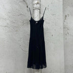 Vintage Y2K Black Dolce & Gabbana Lace-Trim Slip Dress
