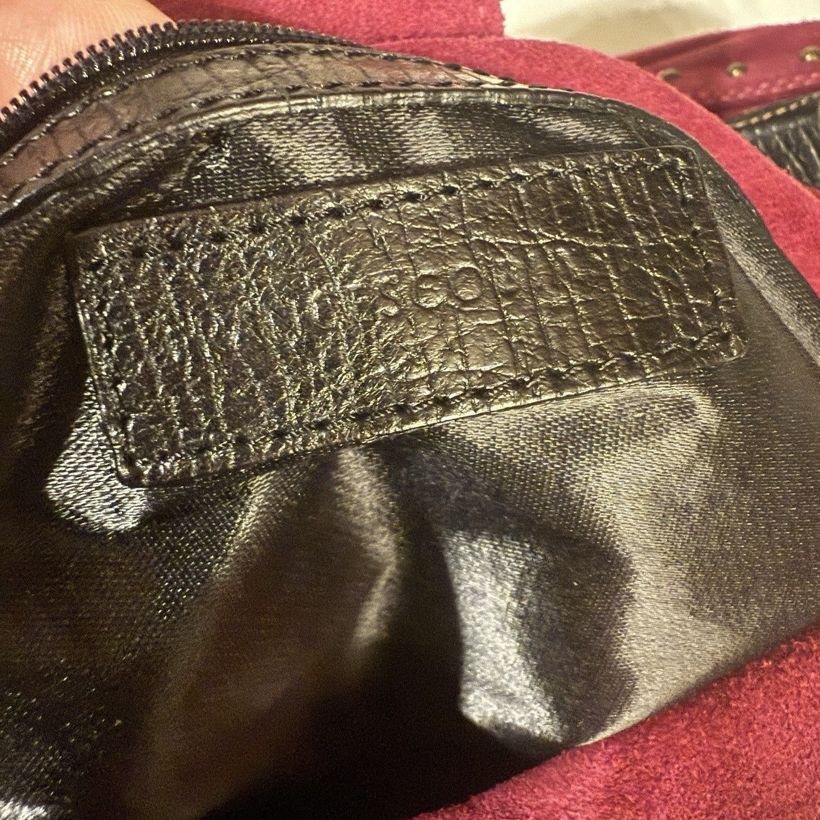 Francesco Biasia Split Leather Handbag - Purse - Maroon Soft Leather