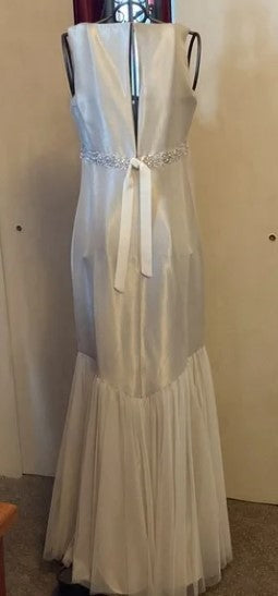 Vera Wang Long Formal Gown Mermaid Tulip Wedding Dress Size 6 Champagne NEW