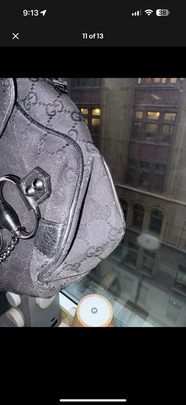 Black Gucci shoulder bag 2003 Tom Ford horsebit detail
