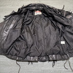 Vintage Route 66 Jacket Leather Fringe Front Zip Black Womens 12 Biker Rodeo
