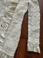 Alexander Wang Smocked Ruffle Long Jacket Dress S In Vintage White