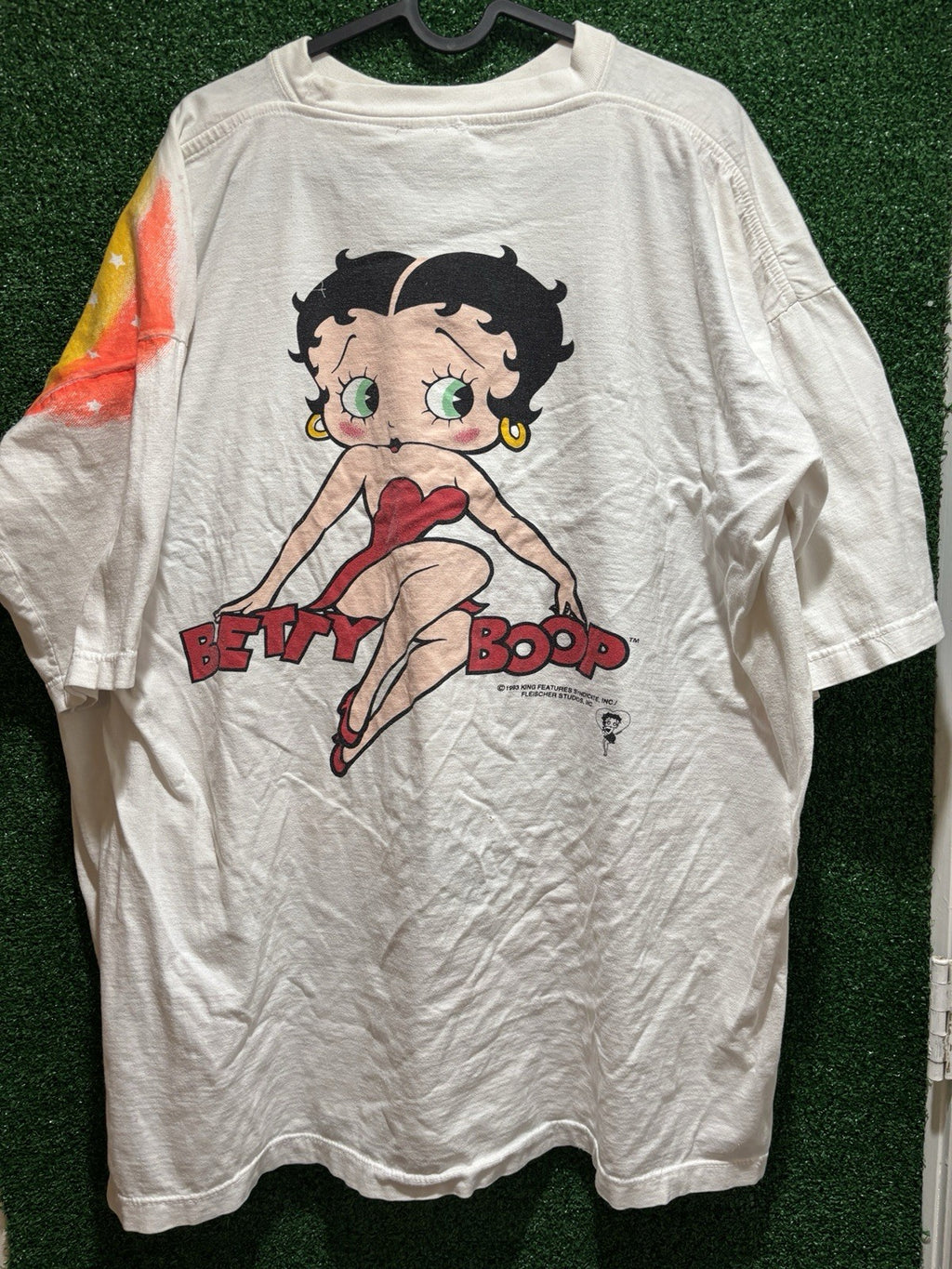 Vintage 1993 Betty Boop Big Heart Double Sided Mega Graphic T-Shirt sz OSFM*